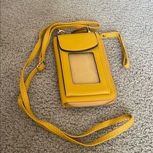 Yellow Crossbody Wallet Bag